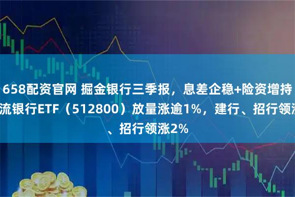 658配资官网 掘金银行三季报，息差企稳+险资增持，顶流银行ETF（512800）放量涨逾1%，建行、招行领涨2%