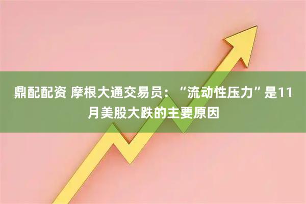 鼎配配资 摩根大通交易员：“流动性压力”是11月美股大跌的主要原因